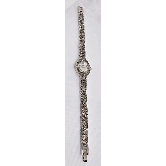 Women\'s Vivani Cocktail Stunning Silver Tone Marcasites Bracelet Band Watch 07 main image 6